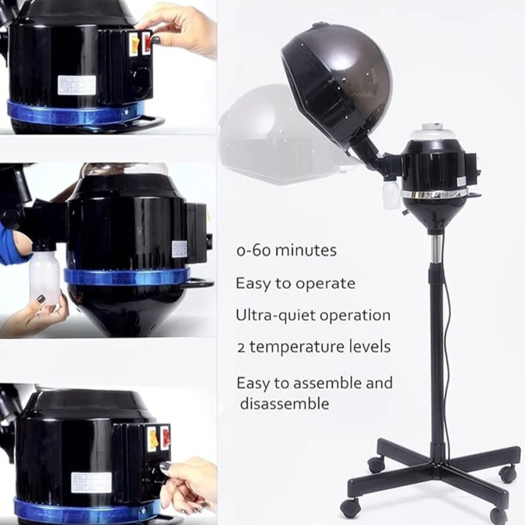 Black Labros Professional Salon Spa Rolling Hair Steamer