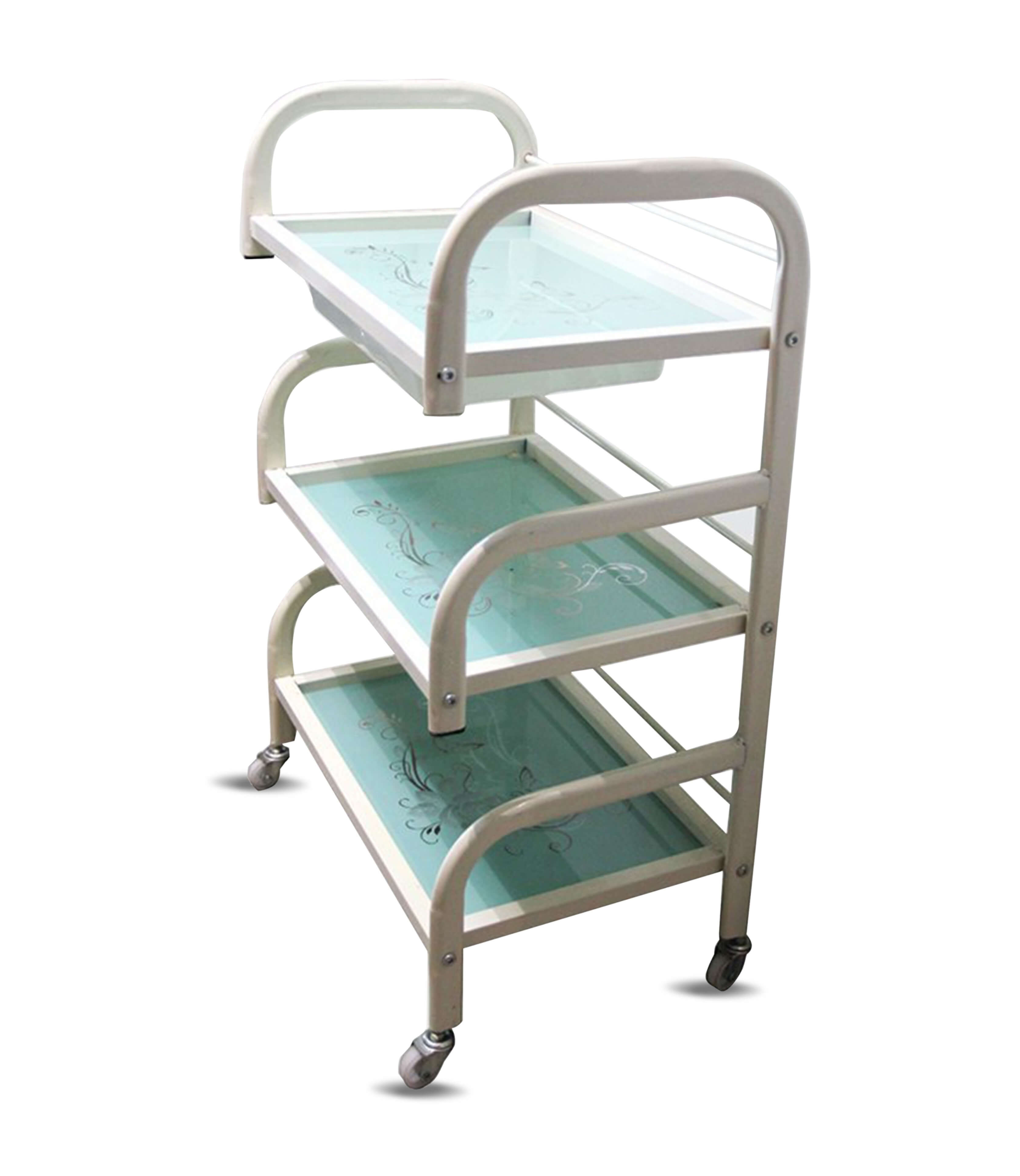 FlexiMove Glass Cart – 3-Shelf Salon Trolley